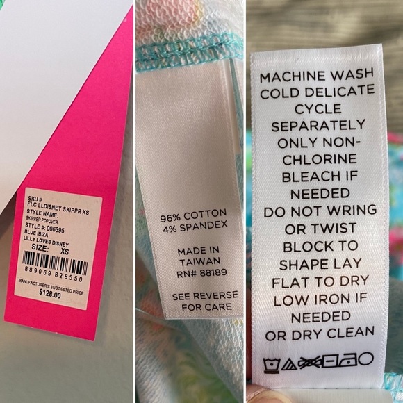 Lilly Pulitzer Lilly Loves Disney Skipper Mickey Minnie Preppy Blue/Pink Sz XS - Picture 11 of 11